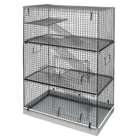 Three storey cage with platform & ladder